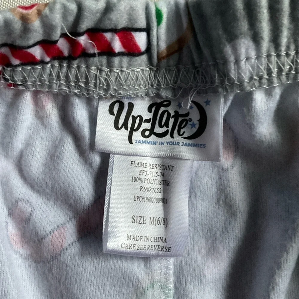Up Late 2 pack Boys  Pajama Pants‎ With  Socks Size M 6/8 Holiday